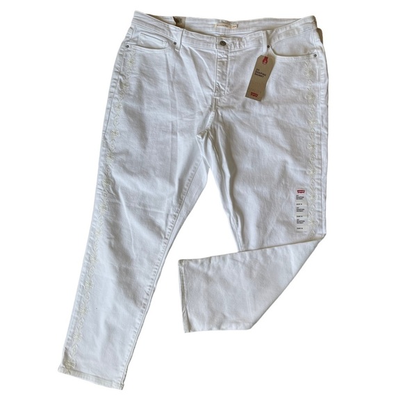 LEVI’S 311 Size 26W SHAPING Skinny Mid rise White embellished on legs NWT - Picture 1 of 12